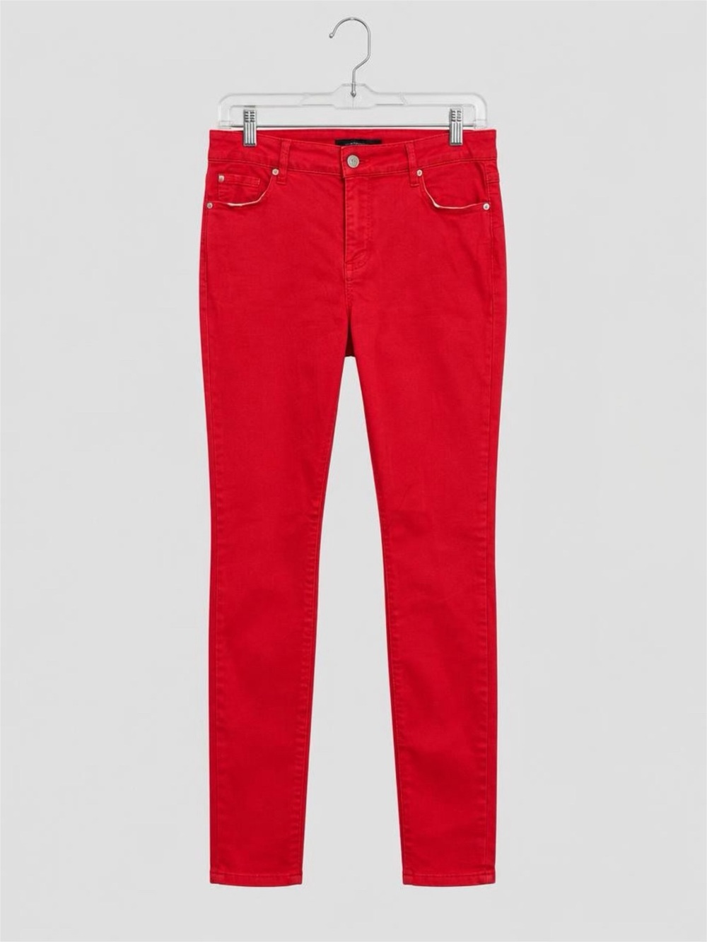 Flying Banana Slim High-Rise Red Skinny Jeans for Women - 12